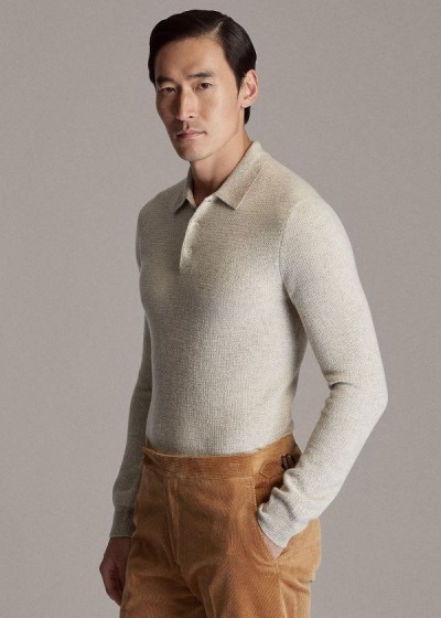 Men's Ralph Lauren Cashmere Polo-Collar Sweater | 538409VNS